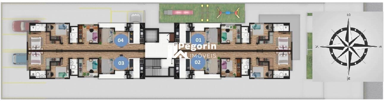 Apartamento à venda em Pinhais, Centro, com 3 quartos, 77,34m²