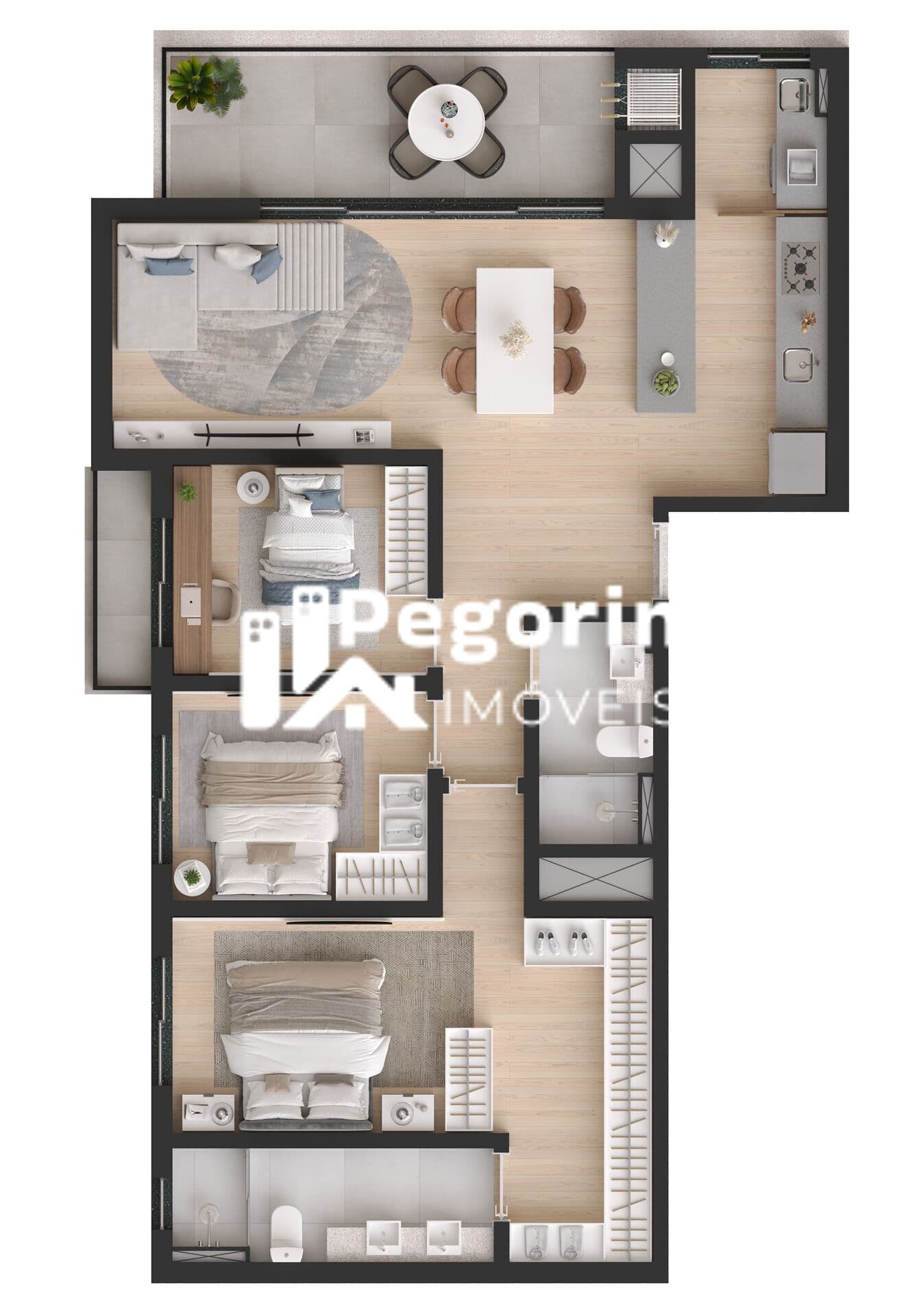 Apartamento à venda em Curitiba, Bigorrilho, com 3 quartos, 101,26m²