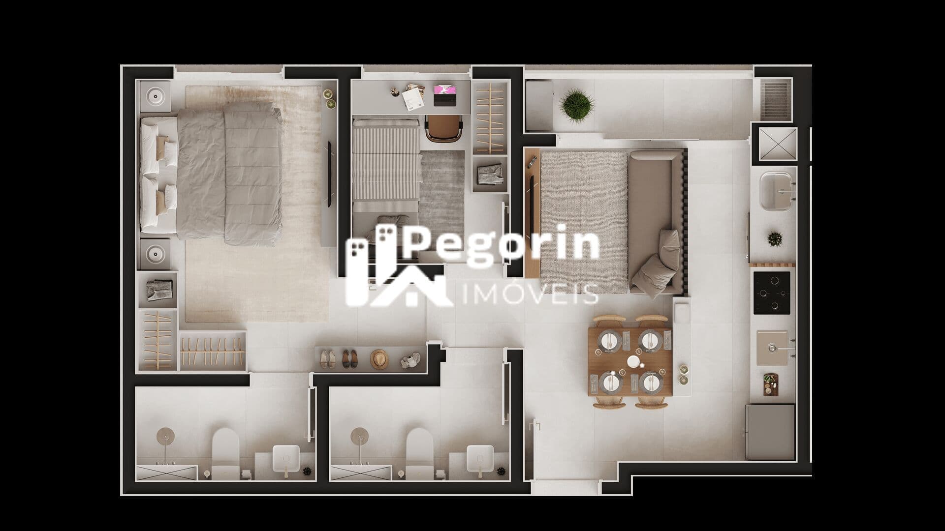 Apartamento à venda em Curitiba, Hauer, com 3 quartos, 56,67m²