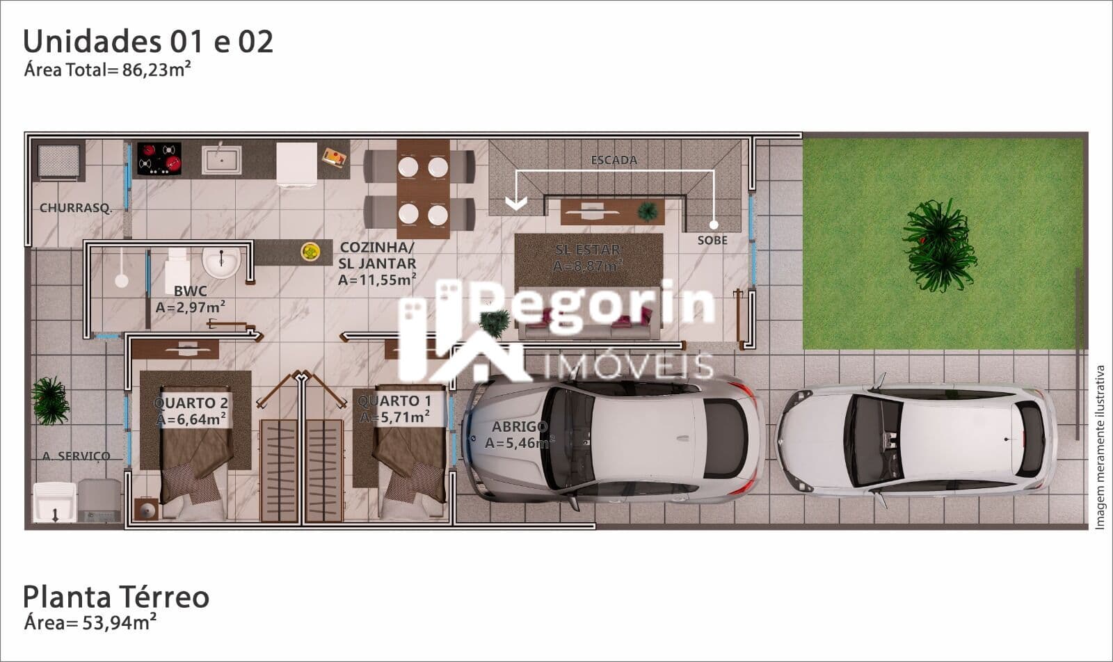 Sobrado à venda em Curitiba, Cajuru, com 3 quartos, 86,00m²