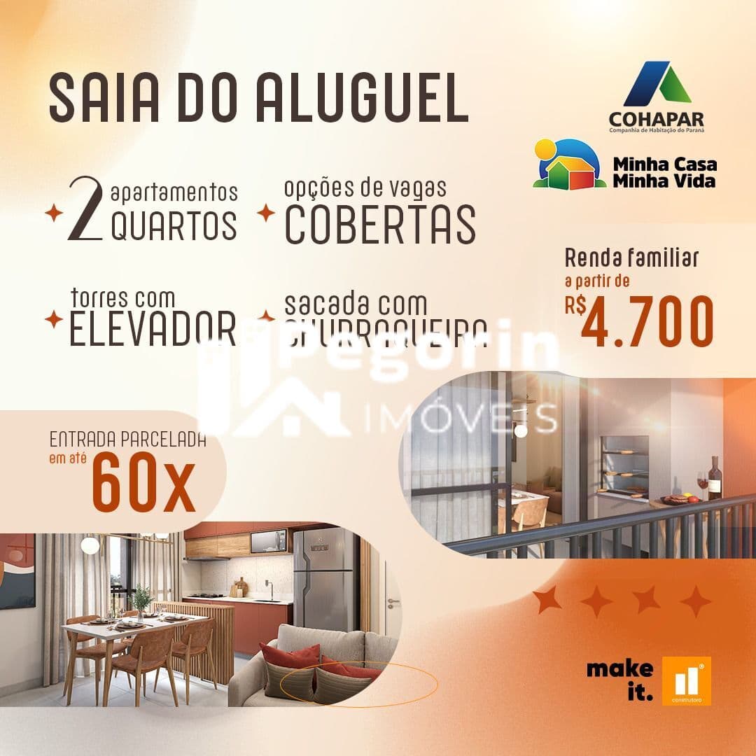 Apartamento à venda em Pinhais, Atuba, com 2 quartos, 44,16m²