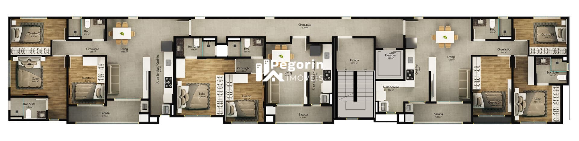 Apartamento à venda em Pinhais, Centro, com 2 quartos, 61,97m²